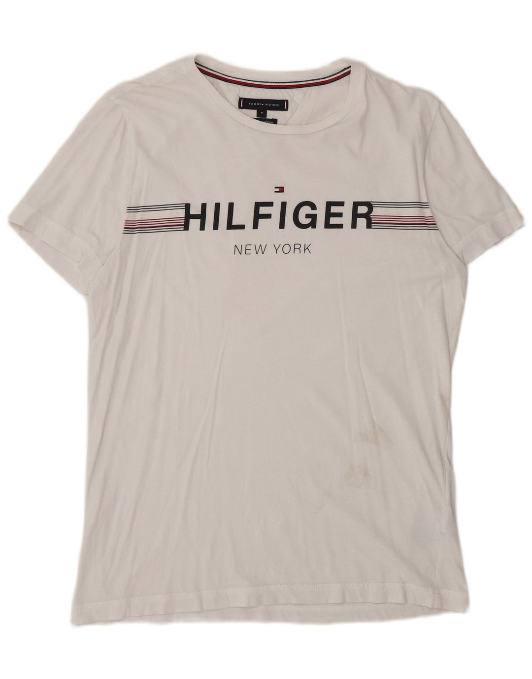 Ανδρικό γραφικό T-Shirt Tommy Hilfiger Top Μεσαίο λευκό βαμβακερό