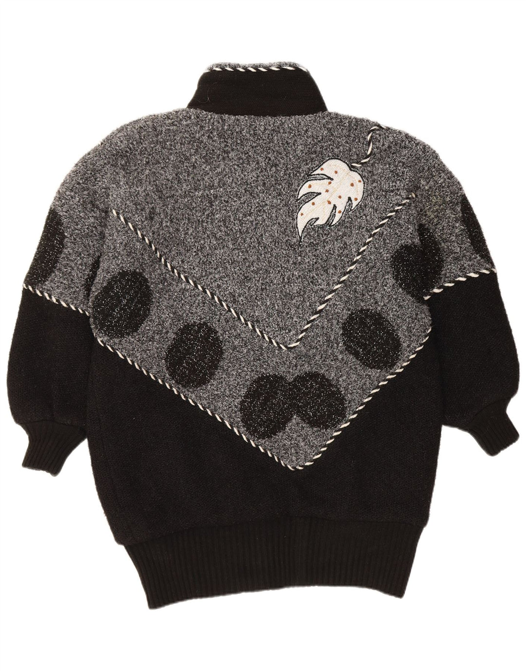 Γυναικείο πουλόβερ VINTAGE Ζακέτα UK 22 3XL Μαύρο Colourblock