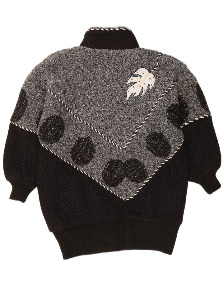 Γυναικείο πουλόβερ VINTAGE Ζακέτα UK 22 3XL Μαύρο Colourblock