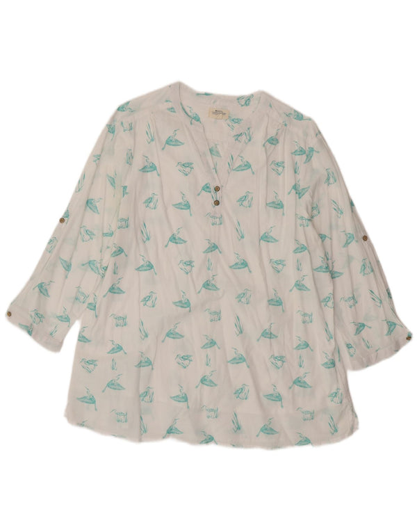 Mountain Warehouse Γυναικείο μανίκι 3/4 τοπ UK 18 XL Λευκό Animal Print