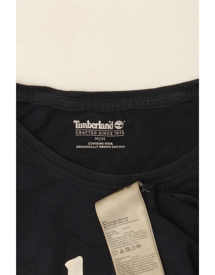Ανδρικό γραφικό T-Shirt Timberland Top από μεσαίο ναυτικό μπλε βαμβακερό