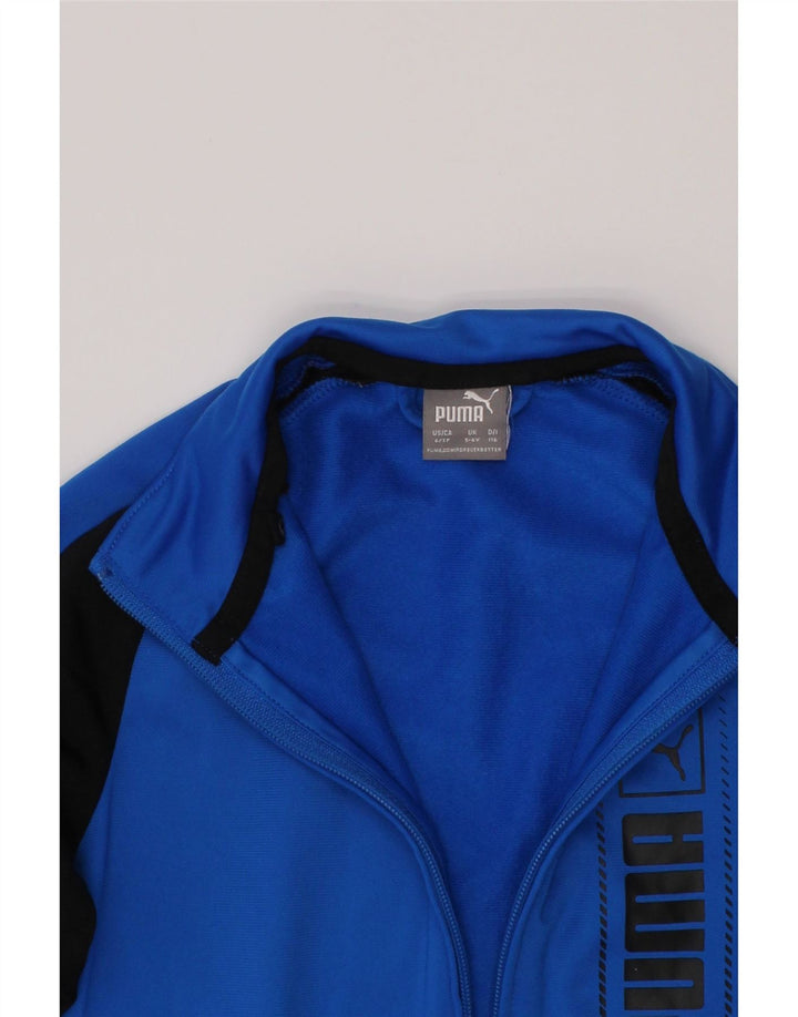 Puma Boys Graphic αθλητική φόρμα Top Jacket 5-6 Years Blue Colourblock