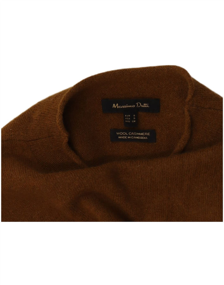 Massimo Dutti γυναικείο πουλόβερ με λαιμό χελώνα UK 10 Μικρό καφέ μαλλί