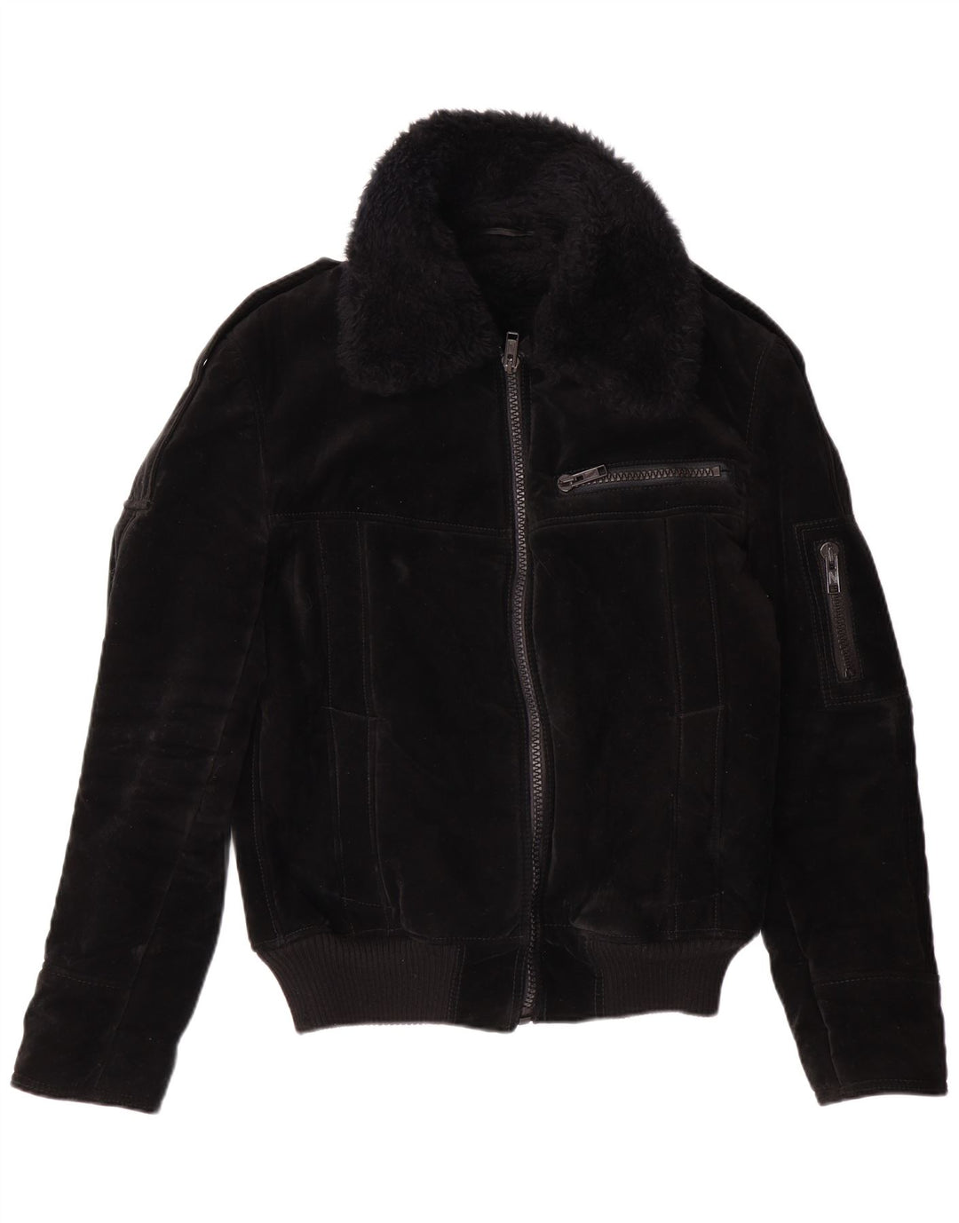 VINTAGE Γυναικείο Σέρπα Μπουφάν UK 12 μεσαία μαύρη βισκόζη