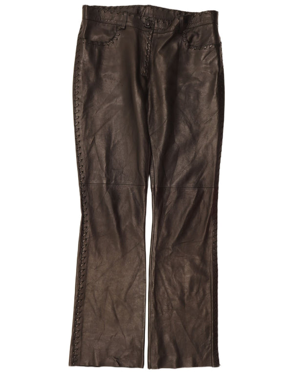Vintage γυναικείο μποτάκι δερμάτινο casual παντελόνι IT 42 Medium W32 L32 Μαύρο
