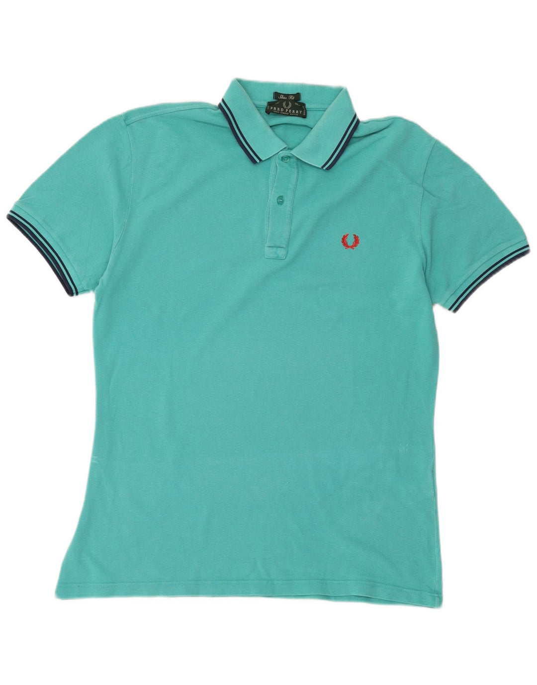 Fred Perry Ανδρικό πουκάμισο Polo Slim Fit μεγάλο τιρκουάζ βαμβακερό
