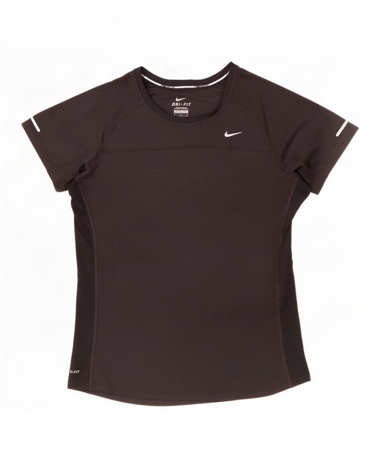 Γυναικείο T-Shirt Nike Dri Fit Top UK 12 Μεσαίο μαύρο πολυεστέρα