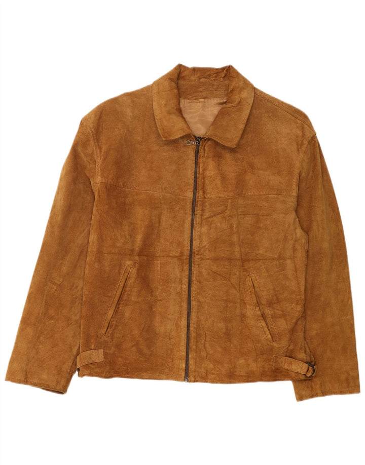 Vintage Ανδρικό Suede Jacket IT 50 Large Beige Leather