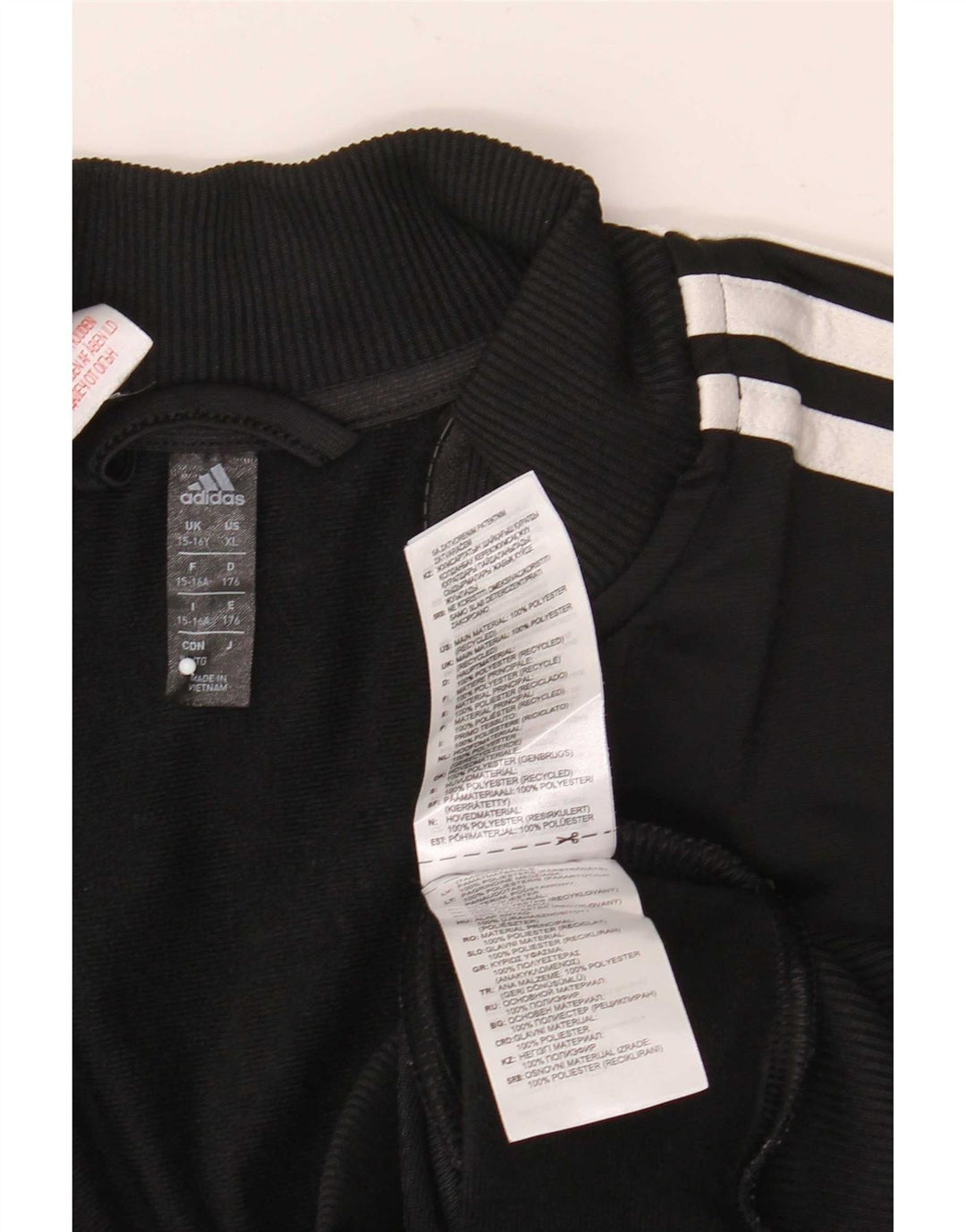 Κορυφαία φόρμα Adidas Boys σακάκι 15-16 ετών Μαύρο Colourblock Polyester