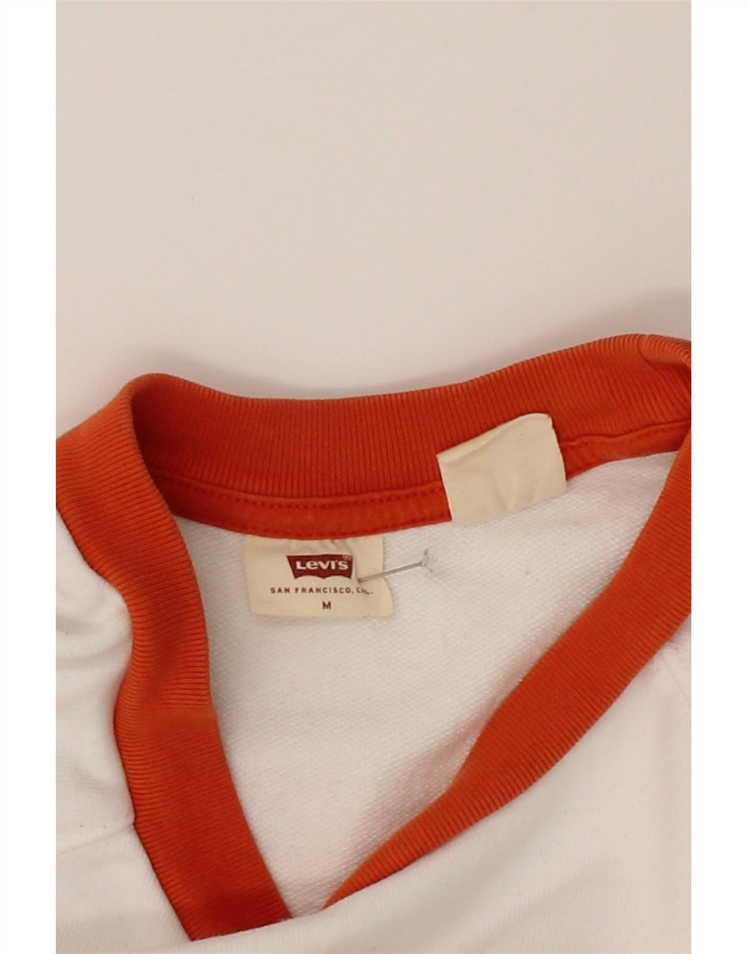 LEVI'S Womens Crop Graphic Sweatshirt Jumper UK 14 Medium White Cotton Vintage Levi's and Second-Hand Levi's from Messina Hembry 