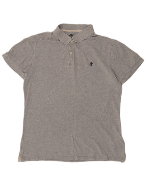 TIMBERLAND Ανδρικό πουκάμισο Polo Slim Fit Μεσαίο γκρι βαμβακερό
