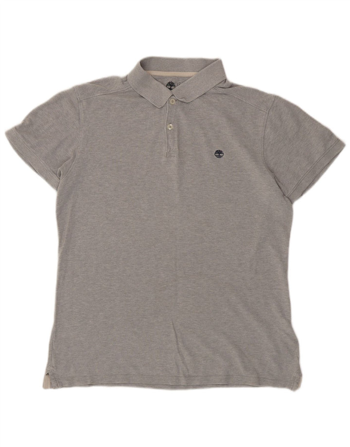 TIMBERLAND Ανδρικό πουκάμισο Polo Slim Fit Μεσαίο γκρι βαμβακερό
