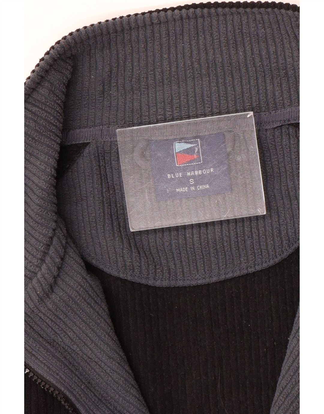 Marks & Spencer Ανδρικό Μπλε Harbor με φερμουάρ Fleece Jumper Μικρό Μαύρο