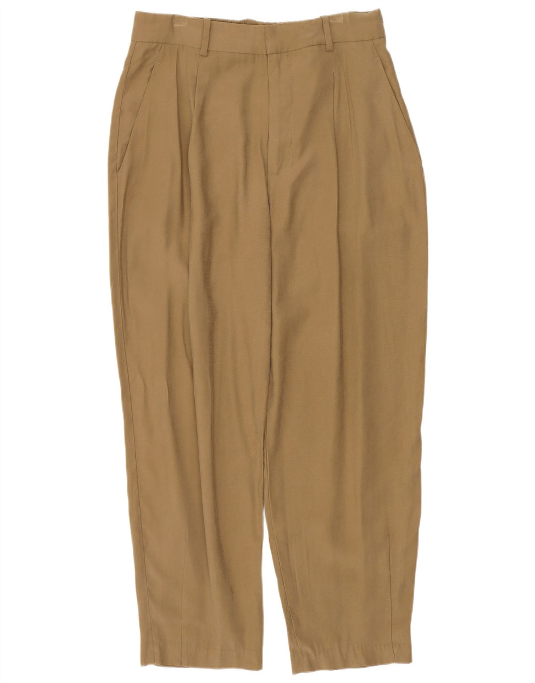 Zara Γυναικείο παντελόνι Chino με καρφίτσες Medium W28 L26 Khaki Viscose