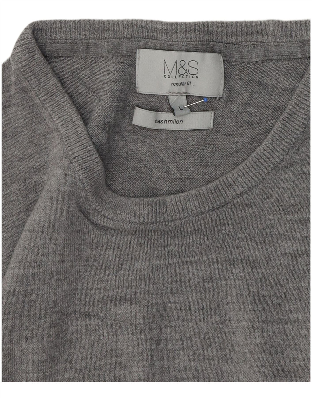 Ανδρικό πουλόβερ Marks & Spencer Regular Fit Crew Neck Jumper Large Grey