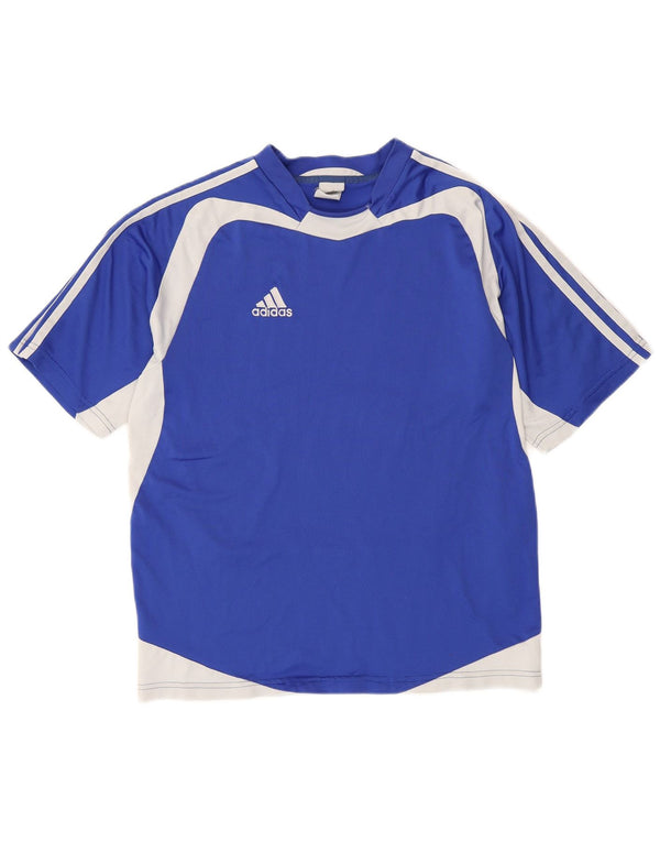 Ανδρικό T-Shirt Climalite Adidas Top Medium Blue Colourblock Πολυεστέρας