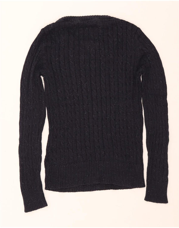 SUPERDRY Γυναικείο πουλόβερ με λαιμόκαυστο UK 12 μεσαίο μπλε βαμβακερό