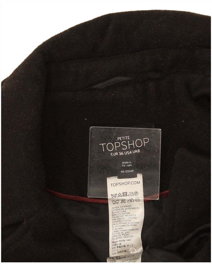 Topshop Γυναικείο Παλτό Μέγεθος 8 Μικρό Μαύρο Πολυεστέρας