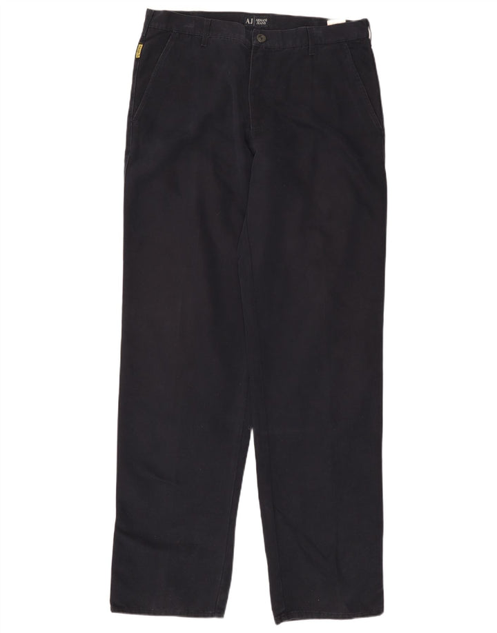 Ανδρικό ίσιο παντελόνι Chino ARMANI EU 52 XL W36 L36 Navy Blue Cotton