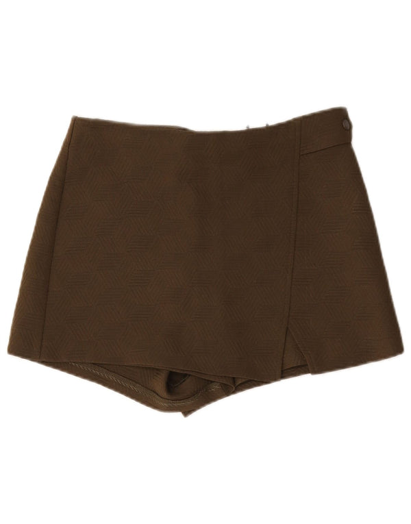 Topshop Γυναικείο ψηλόμεσο παντελόνι UK 10 Small W30 Khaki Geometric