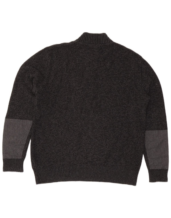 Jack & Jones Ανδρικό πουλόβερ με φερμουάρ XL Βαμβακερό γκρι