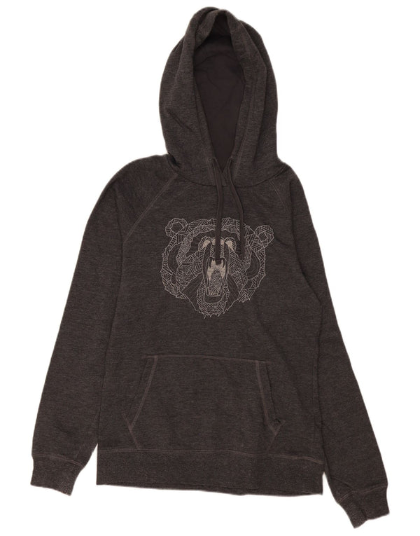 The North Face Γυναικείο Γραφικό Hoodie Jumper UK 14 Medium Grey Cotton