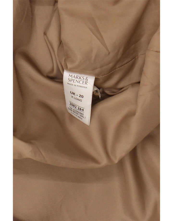 Marks & Spencer Γυναικείο παλτό Longline UK 20 2XL Beige Polyester