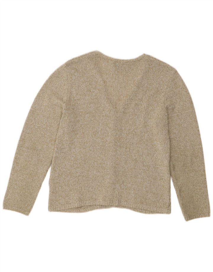 Roisin McCarthy Γυναικείο πουλόβερ ζακέτα UK 10 Μικρές πράσινες ίνες βαμβάκι