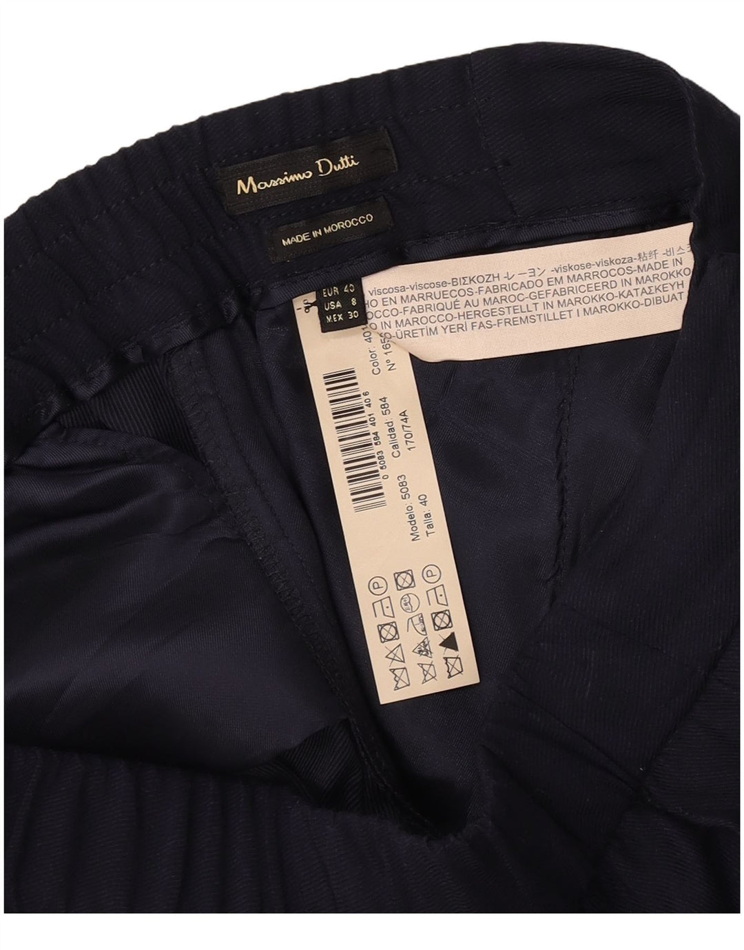 Massimo Dutti Γυναικείο ίσιο παντελόνι Chino EU 40 Medium W30 L29 Navy Blue