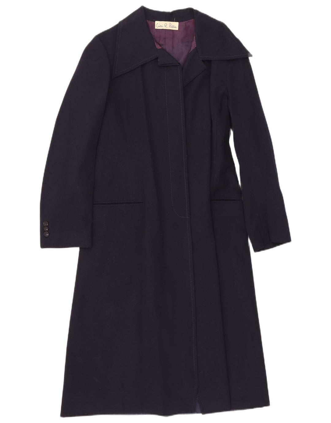 Vintage Γυναικείο Ανοιχτό Πανωφόρι UK 8 Small Navy Blue