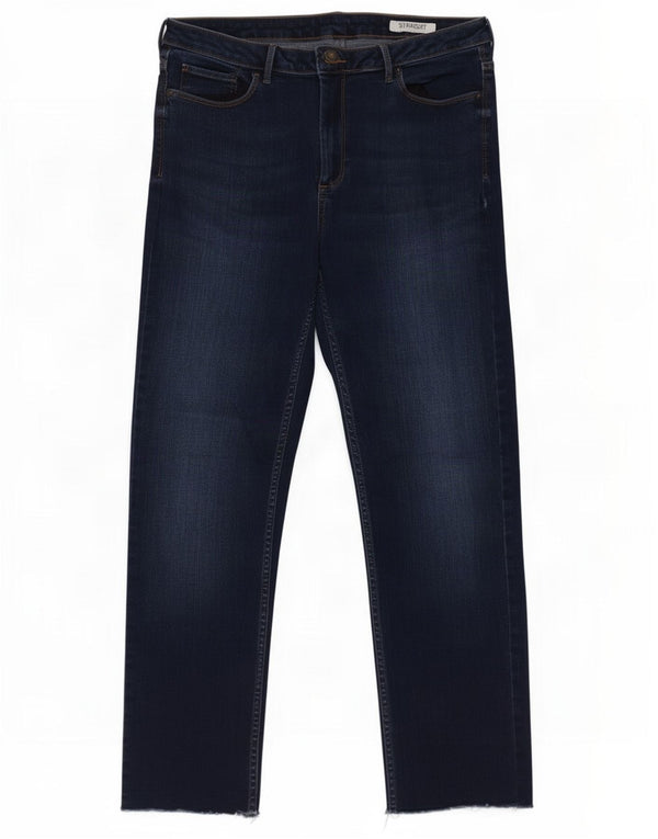 Marks & Spencer Γυναικεία Crop Straight Jeans UK 14 Large W32 L26 Navy Blue