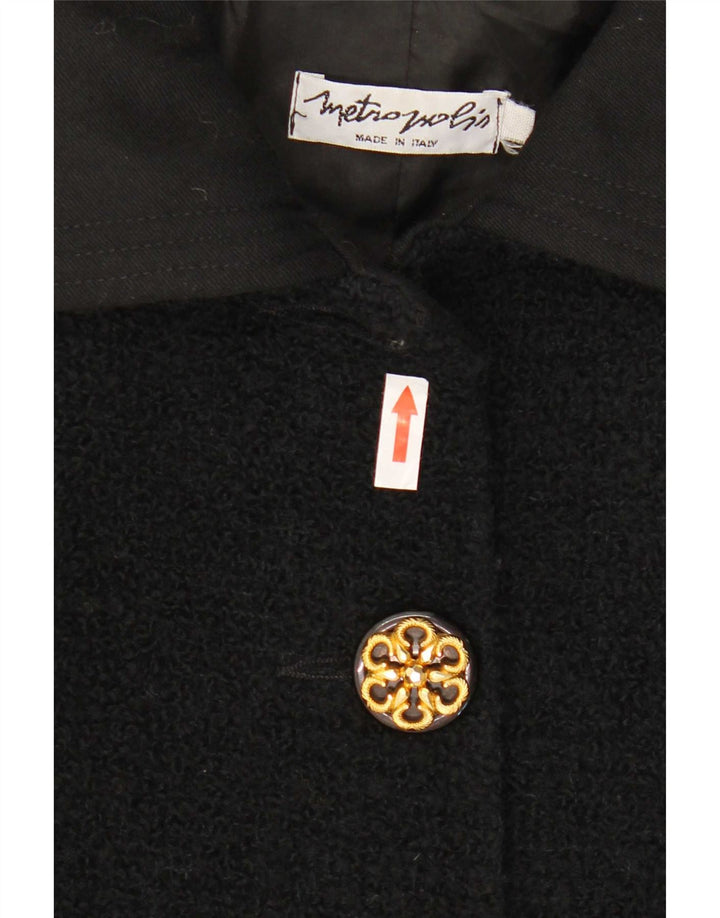 Vintage Γυναικείο μπουφάν Bolero UK 10 Small Black Wool