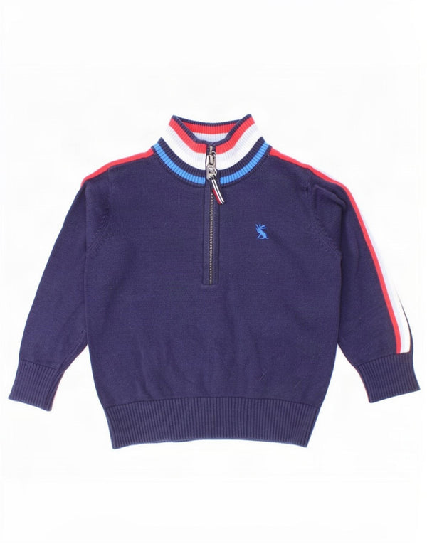 Joules Baby Boys πουλόβερ με φερμουάρ 18-24 μηνών Navy Blue Colorblock