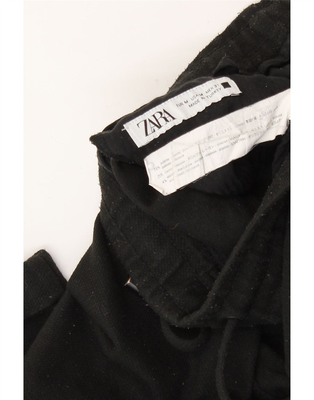 Ανδρικό παντελόνι Zara Cropped Medium W31 L26 Μαύρο Πολυεστέρας