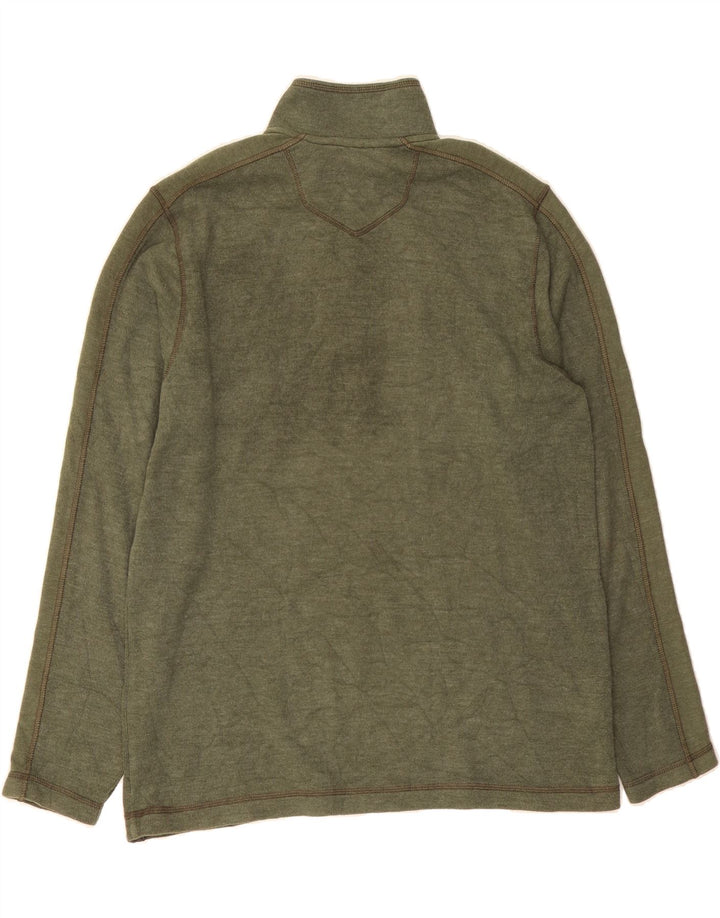 EDDIE BAUER Mens Zip Neck Sweatshirt Jumper Large Green Cotton Vintage Eddie Bauer and Second-Hand Eddie Bauer from Messina Hembry 