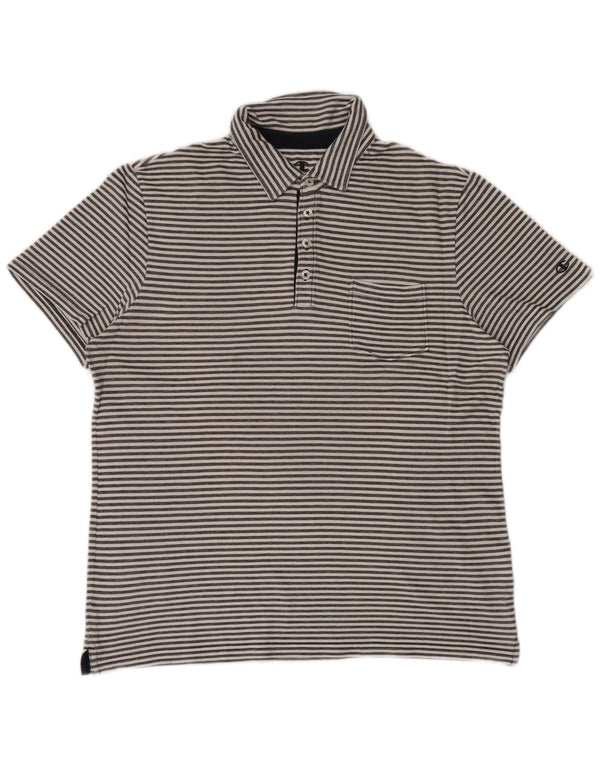 Champion γυναικείο μπλουζάκι πόλο UK 18 XL γκρι ριγέ βαμβακερό