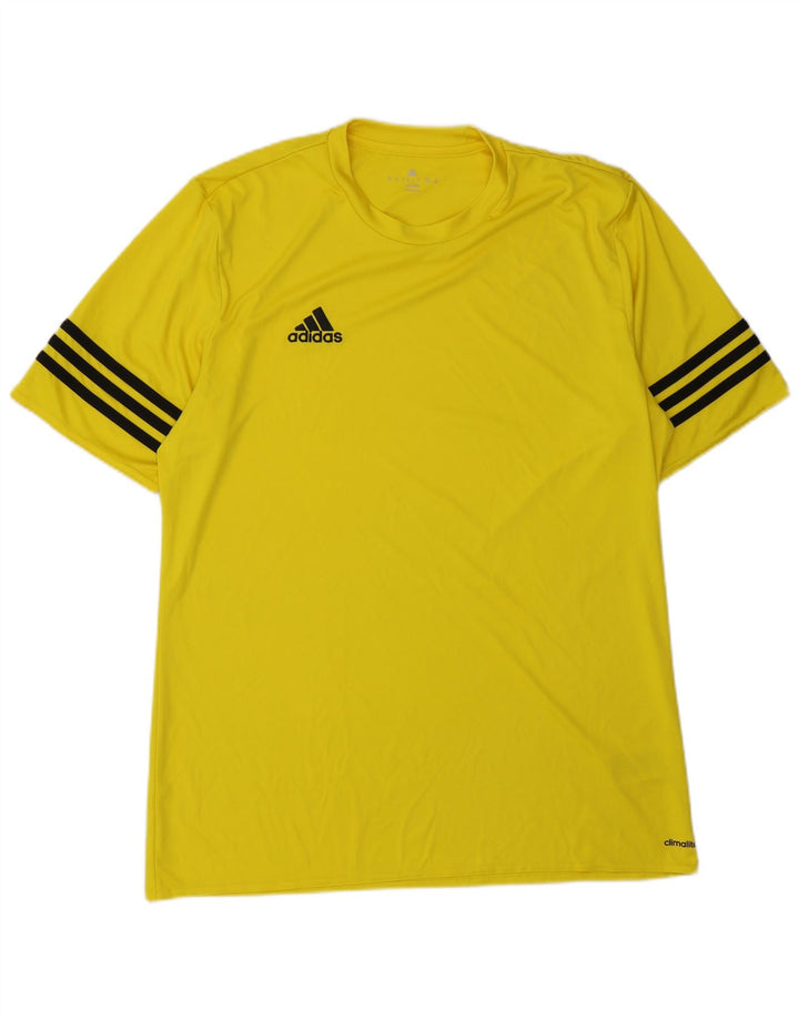 Ανδρικό T-Shirt Climalite ADIDAS Top Large Yellow Polyester