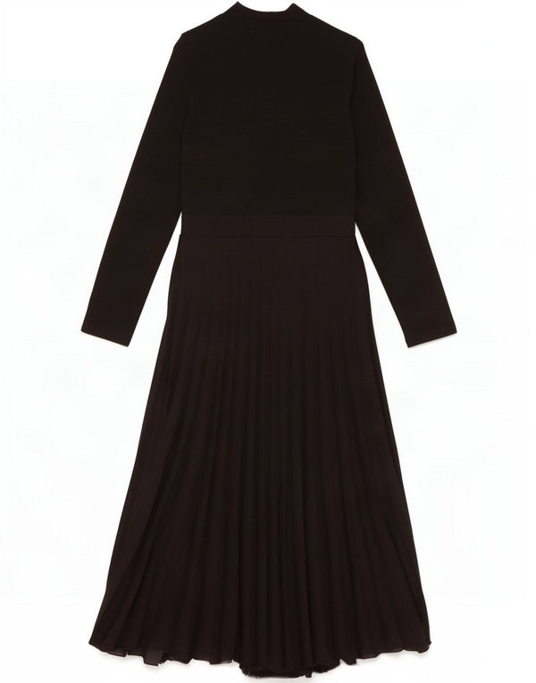 Zara Γυναικείο μακρυμάνικο Maxi Φόρεμα UK 14 Large μαύρο ελαστάν