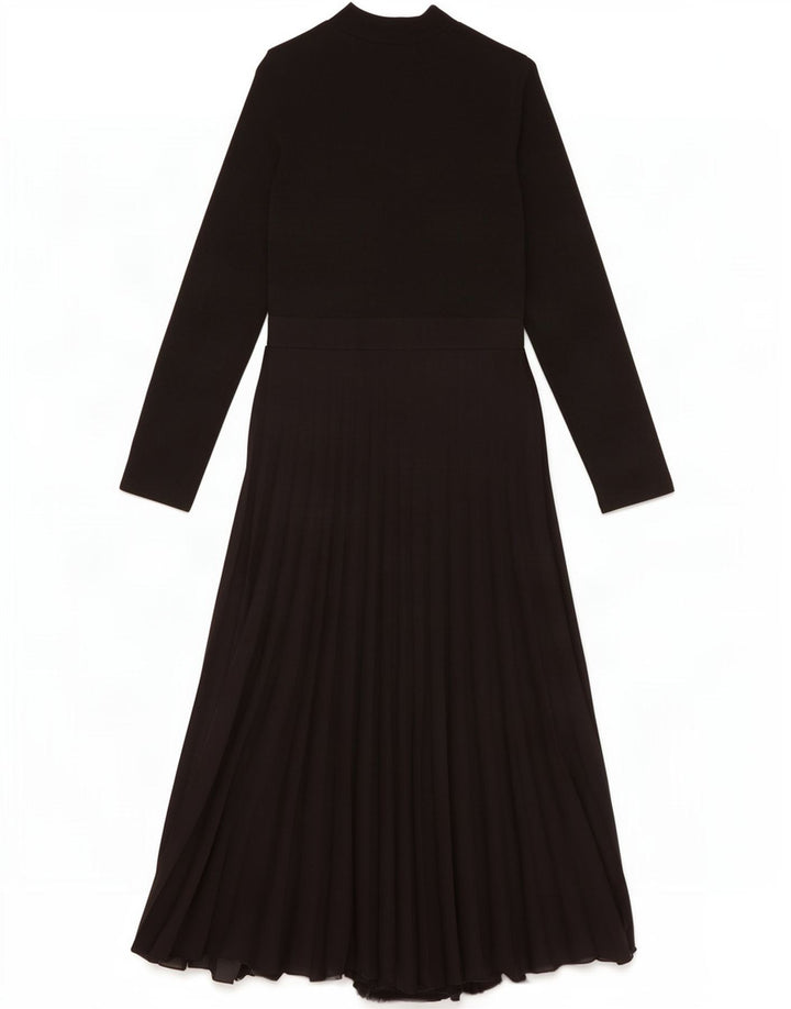 Zara Γυναικείο μακρυμάνικο Maxi Φόρεμα UK 14 Large μαύρο ελαστάν