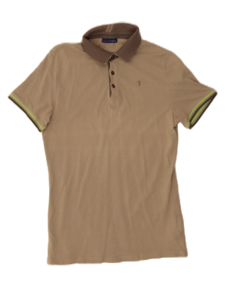 TRUSSARDI JEANS Mens Polo Shirt Small Brown Cotton Vintage Trussardi Jeans and Second-Hand Trussardi Jeans from Messina Hembry 