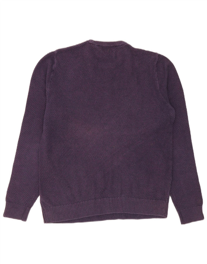 MARKS & SPENCER Mens Crew Neck Jumper Sweater Medium Purple Cotton
