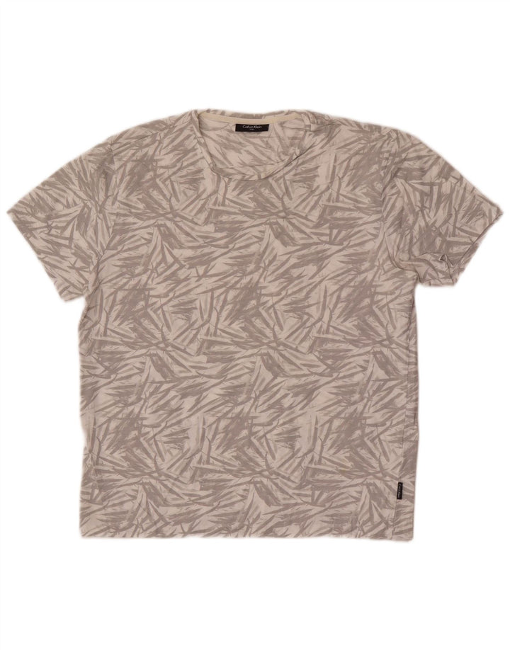 Calvin Klein Ανδρικό T-Shirt Abstract Pattern Top μεγάλο γκρι βαμβακερό