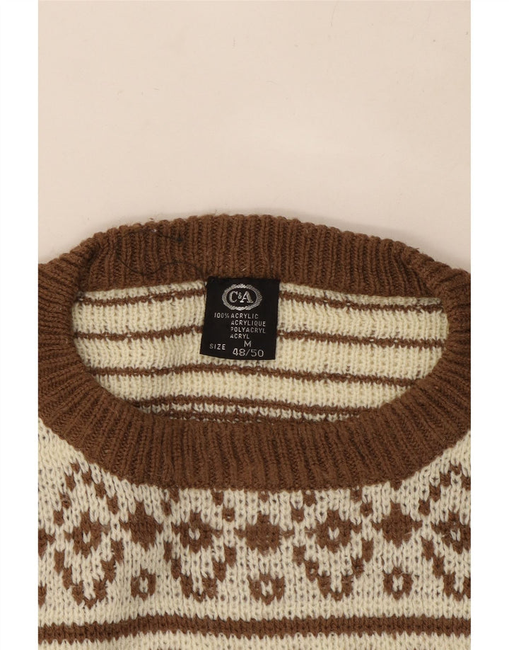 Ανδρικό πουλόβερ C & A Crew Neck Jumper IT 48/50 Medium Beige Fair Isle