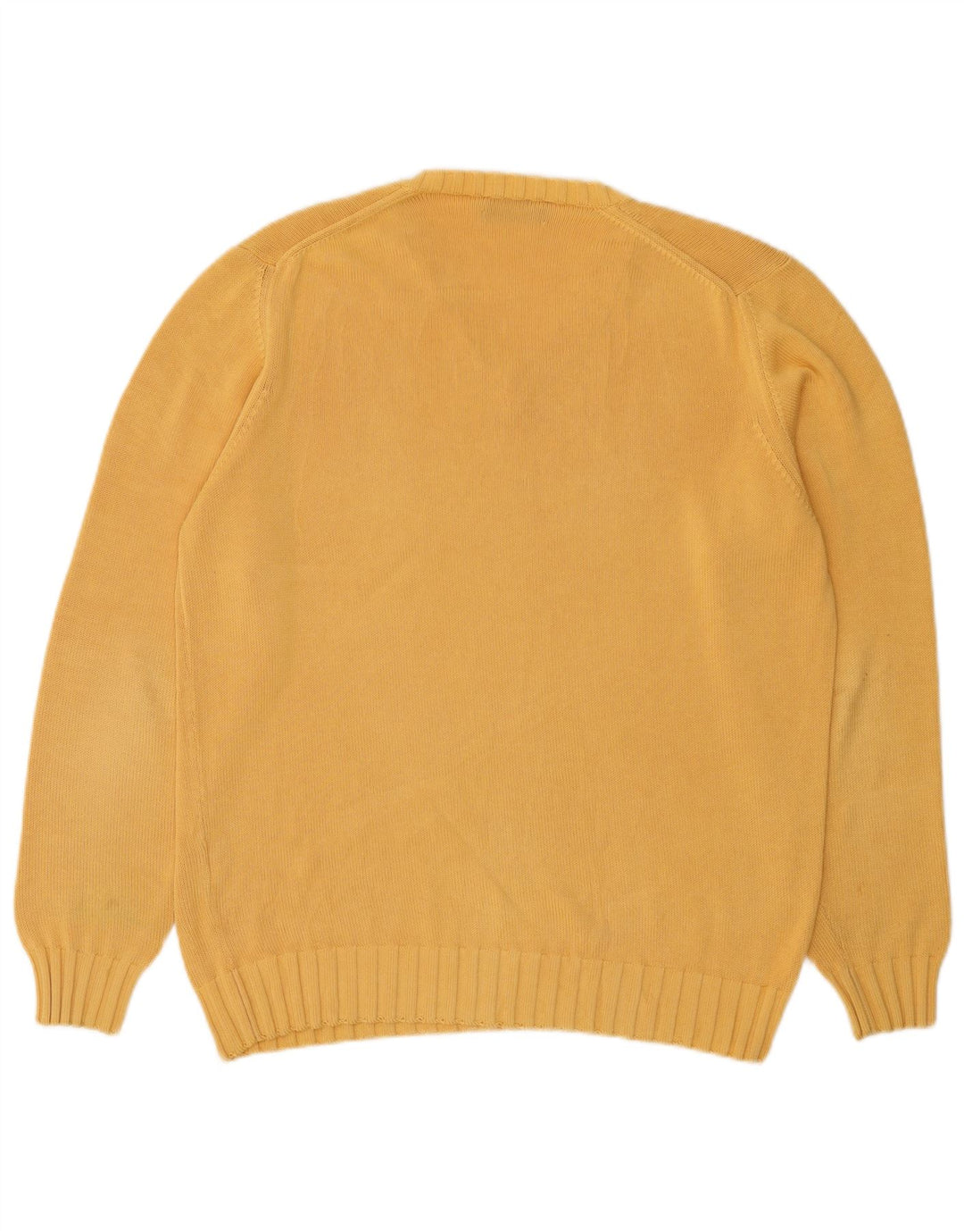 BARDINI Mens V-Neck Jumper Sweater IT 50 Medium Yellow Cotton