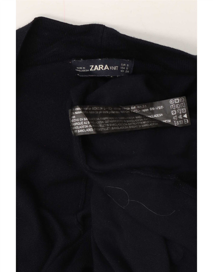 Zara Γυναικείο μακρυά ανοιχτό πουλόβερ UK 10 Small Navy Blue