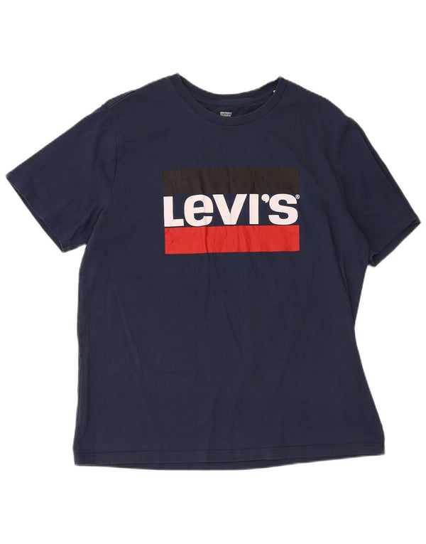 Γυναικείο γραφικό μπλουζάκι Levi's Top UK 16 Large Navy Blue από βαμβάκι