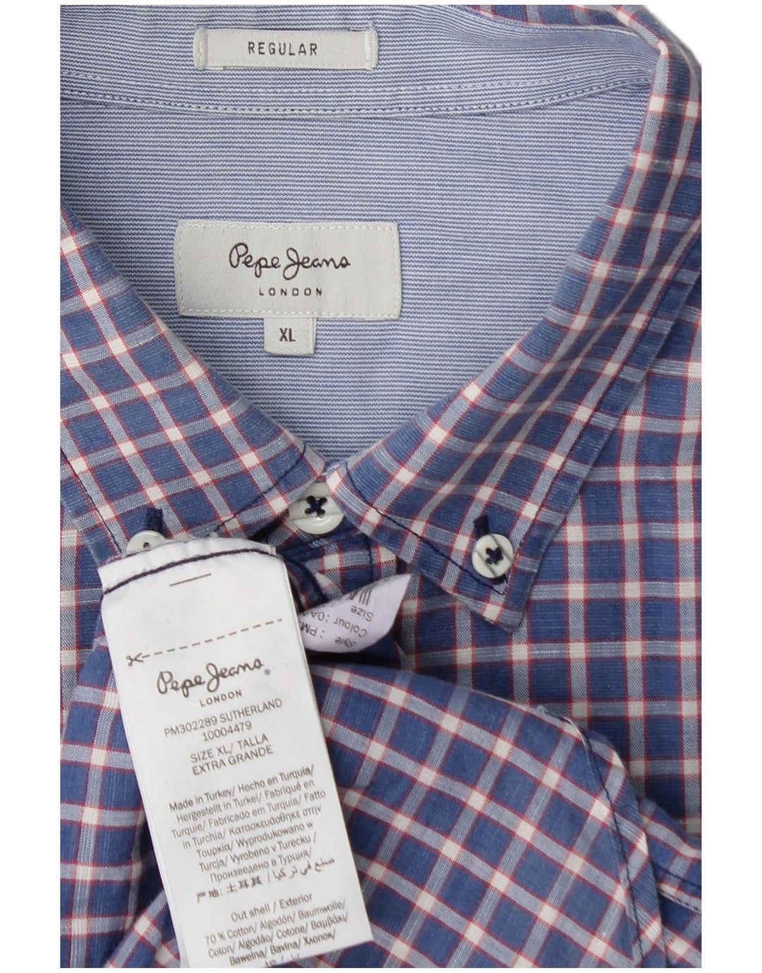 Ανδρικό πουκάμισο PEPE JEANS XL Blue Check Cotton