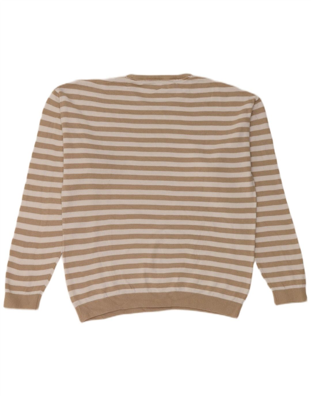 Jack & Jones Ανδρικό πουλόβερ με λαιμόκοψη μεσαίου μπεζ ριγέ