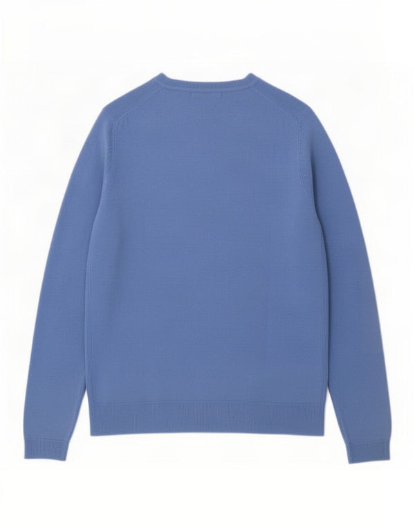 Marks & Spencer Womens Boat Neck Jumper Sweater UK 14 Large Blue Acrylic