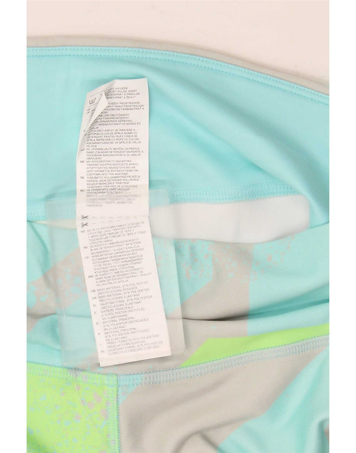 Reebok γυναικεία κολάν Capri UK 12/14 Μεσαίου Τυρκουάζ γεωμετρικού πολυεστέρα